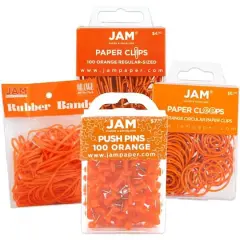 JAM Paper Desk Essentials Office Supply Kit Orange