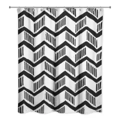 Chevron Shower Curtain Black