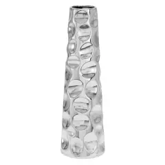 Silver Ceramic Glam Vase, 20" x 6" x 6"