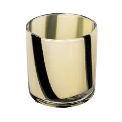 Hello Honey&reg; 4" Striped Glass Votive Candle Holder Cream and Black