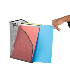 Mind Reader 2 Pack Black Jumbo Metal Mesh File Organizer