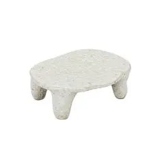 Hello Honey&reg; 4.5" Cream Reactive Glaze Stoneware Footed Dish Coaster