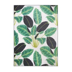 My Magic Carpet Hojas Rainforest Washable Rug Emerald