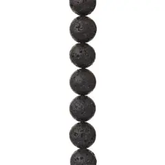 Black Natural Lava Round Beads, 12mm by Bead Landing&trade;
