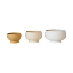 Hello Honey&reg; Beige, Ivory & Mustard Decorative Metal Footed Planter Set