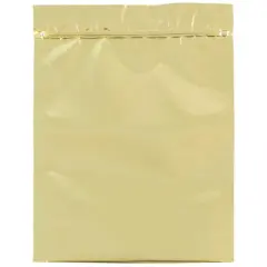 JAM Paper 5.5" x 7.5" Gold Foil Zip Lock Closure Envelopes, 25ct.