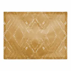Diamond Cotton Twill Placemat Gold/White