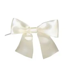 JAM Paper 4" Satin Twist Tie Bows, 50ct. Ivory