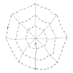 5ft. Lighted Orange & Black Spider in Web Halloween Decoration