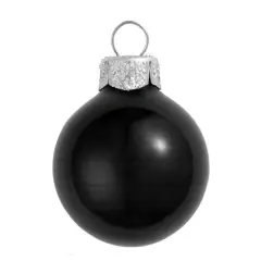 2ct. 6" Shiny Glass Ball Ornaments Black Shiny