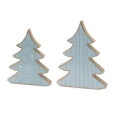 Wood Pine Tree D&eacute;cor Set, 9.75" & 11.75"