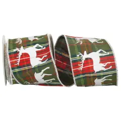 Reliant 4" x 10yd. Deer Plaid Dupioni Wired Ribbon