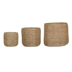 Hello Honey&reg; Round Beige Natural Seagrass Baskets, 3ct.