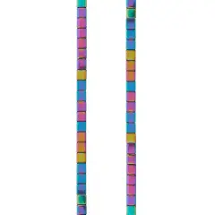 Multicolor Iridescent Hematite Square Beads, 4mm by Bead Landing&trade;