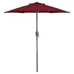 7.5ft. Outdoor Patio Market Umbrella with Hand Crank Burgundy