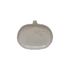 7.25" White Pumpkin Ceramic Dinner Plate by Ashland&reg;