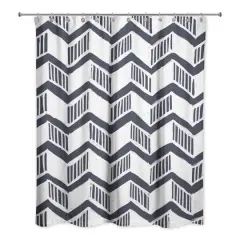 Chevron Shower Curtain Navy