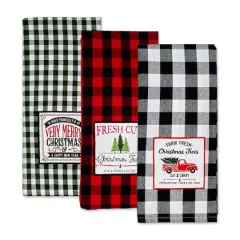 DII&reg; Christmas Tree Farm Embellished Dishtowels Set