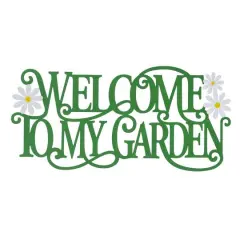 Glitzhome&reg; 24" Welcome to my Garden Metal Cutout Wall D&eacute;cor