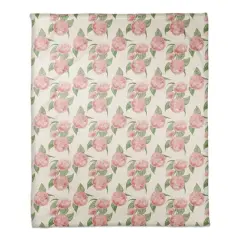 Pink Hydrangea Pattern 50" x 60" Coral Fleece Blanket