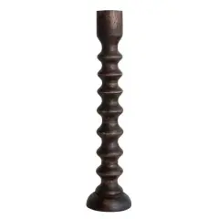 Hello Honey&reg; Hand Carved Wood Taper Candle Holder