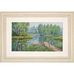 Luca-S Birches at the Edge of the Lake Counted Cross Stitch Kit