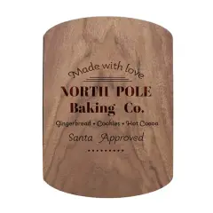 North Pole Baking Co. 11" x 8" Walnut Oval Cutting Board
