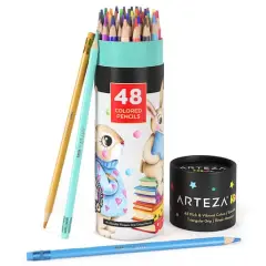 Arteza&reg; Kids Colored Triangular Pencils, Erasable, Set of 48 pcs