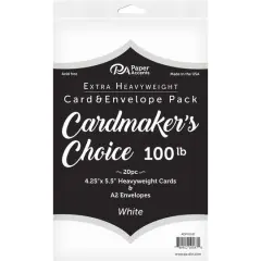 PA Paper&trade; Accents Cardmaker's Choice 100lb. Card & Envelope Pack, 4.25" x 5.5" White