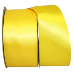 JAM Paper 2.5'' x 50yd. Double Face Satin Ribbon Yellow