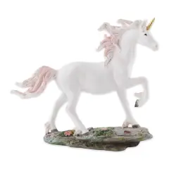Unicorn Running Through Crystals Figurine 8" x 2.25" x 6.37"