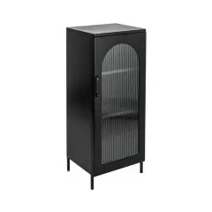 Hello Honey&reg; Metal Cabinet with Glass Door Matte Black