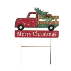Glitzhome&reg; 24" Christmas Truck Yard Stack