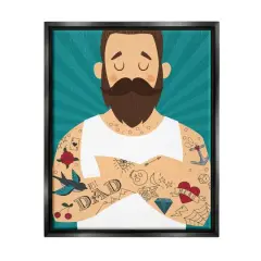 Stupell Industries Best Dad Father's Day Tattoos Floater Framed Art Black