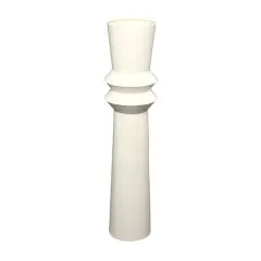3ft. Cream Metal Tall Art Deco Fluted Floor Vase