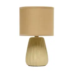 Simple Designs 11" Mini Ceramic Pastel Table Lamp Tan