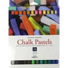 Pro Art&reg; Vivid 36 Color Square Chalk Pastels