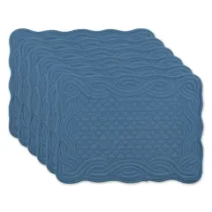 DII&reg; Quilted Farmhouse Placemats, 6ct. French Blue