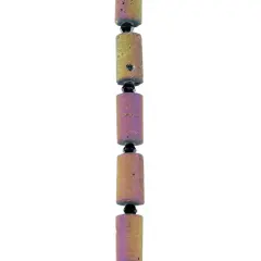 Druzy Agate Tube Beads, 14mm by Bead Landing&trade;