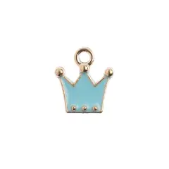 John Bead Sweet & Petite Crown Charms, 10ct. Light Blue