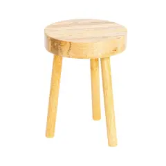 Hello Honey&reg; Natural Round Mango Wood Stool
