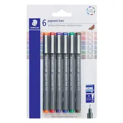 STAEDTLER&reg; 0.5mm 6 Color Pigment Liner Set