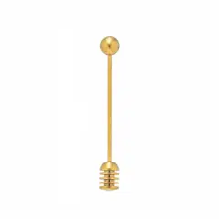 Hello Honey&reg; 6.5" Gold Finish Stainless Steel Honey Dipper