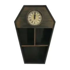 18" Weathered Coffin Tabletop Shelf with Clock by Ashland&reg;