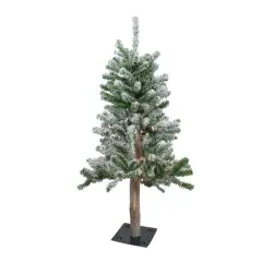 3ft. Pre-Lit Flocked Alpine Artificial Christmas Tree, Clear Lights