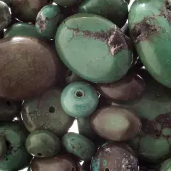 John Bead Earth's Jewels Natural Stone Bead Assortment, 100g Dyed Green/Black Turquoise