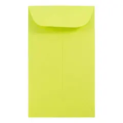 JAM Paper #6 Coin Business Colored Envelopes, 50ct. Ultra Lime Green