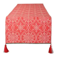 DII&reg; 108'' Joyful Snowflakes Jacquard Reversible Table Runner
