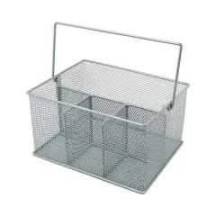 Sorbus Steel Mesh Utensils Caddy Silver