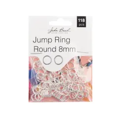 John Bead Must Have Findings 8mm Round Jump Ring, 118ct. Silver